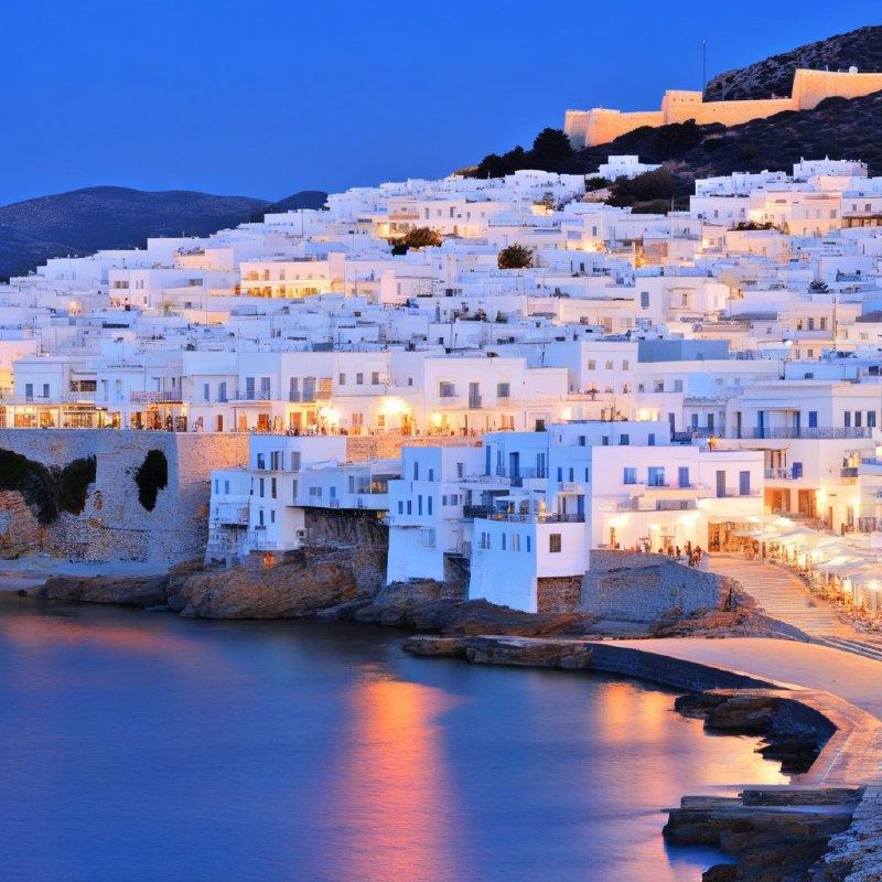#Bing_Wallpaper“希腊基克拉泽斯群岛中的纳克索斯岛在暮色中显得格外迷人
