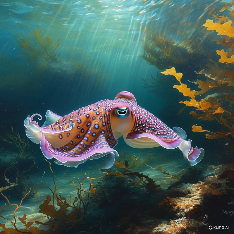 #Bing_Wallpaper在南澳大利亚怀阿拉附近的斯宾塞湾碧绿的水域中，一个超现实的水下场景展现出生命的旺盛景象，一群令人着迷的伞状墨鱼成为焦点