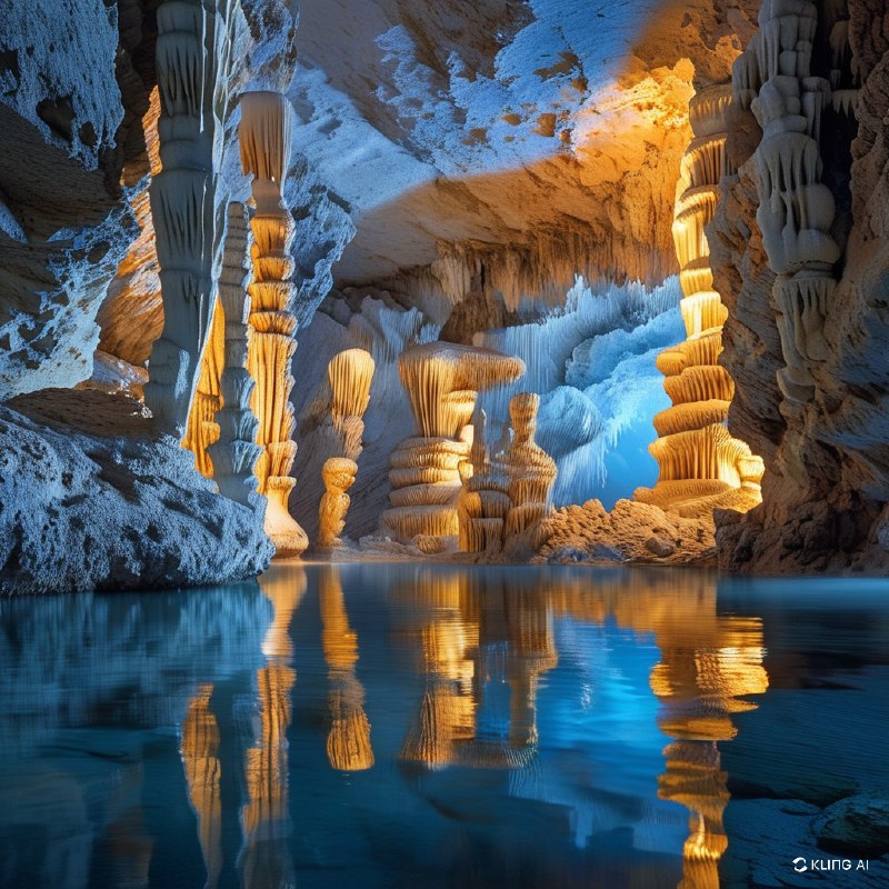 #Bing_Wallpaper位于意大利撒丁岛的一座壮丽的海神石洞，如同神灵的居所