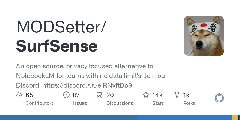GitHub - MODSetter/SurfSense: An open source, privacy focused alternative to NotebookLM for teams with no data limit's. Join our…