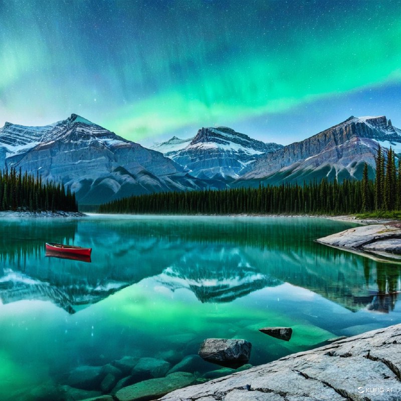 #Bing_Wallpaper贾斯珀国家公园玛琳湖的空灵景色，加拿大的精灵岛被宁静的、清澈透亮的湖水环绕，湖面倒映出巍峨覆雪的洛基山脉