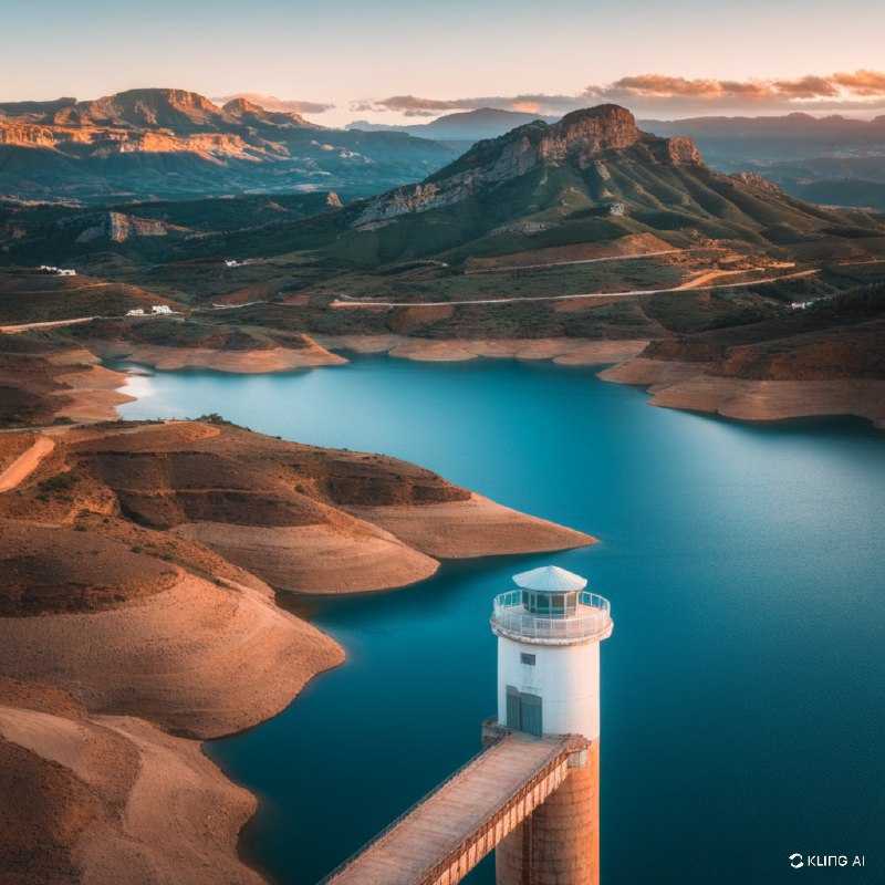 #Bing_Wallpaper“在西班牙加的斯省的萨哈拉德拉谢拉，一幅宁静的空中景象展现出夕阳下温暖的金色光辉