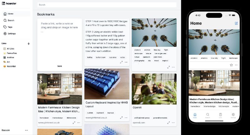Hoarder - 开源可自托管的书签管理工具