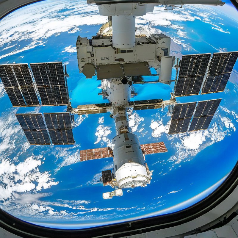 #Bing_Wallpaper从国际空间站穹顶窗口眺望，可以看到南太平洋海洋的鲜艳蓝色，与旋转的白色云层形成鲜明对比，在广阔的地球曲面上展现出迷人的画面