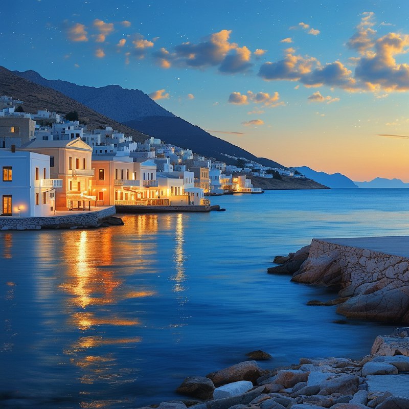 #Bing_Wallpaper“希腊基克拉泽斯群岛中的纳克索斯岛在暮色中显得格外迷人