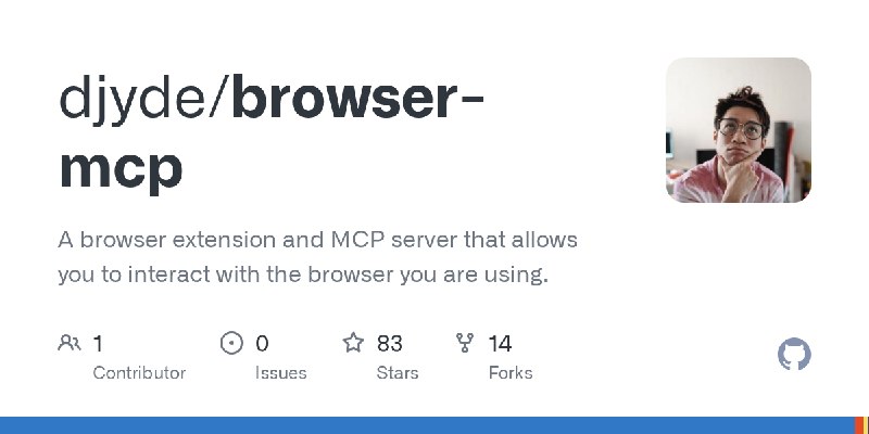 GitHub - djyde/browser-mcp: A browser extension and MCP server that allows you to interact with the browser you are using.