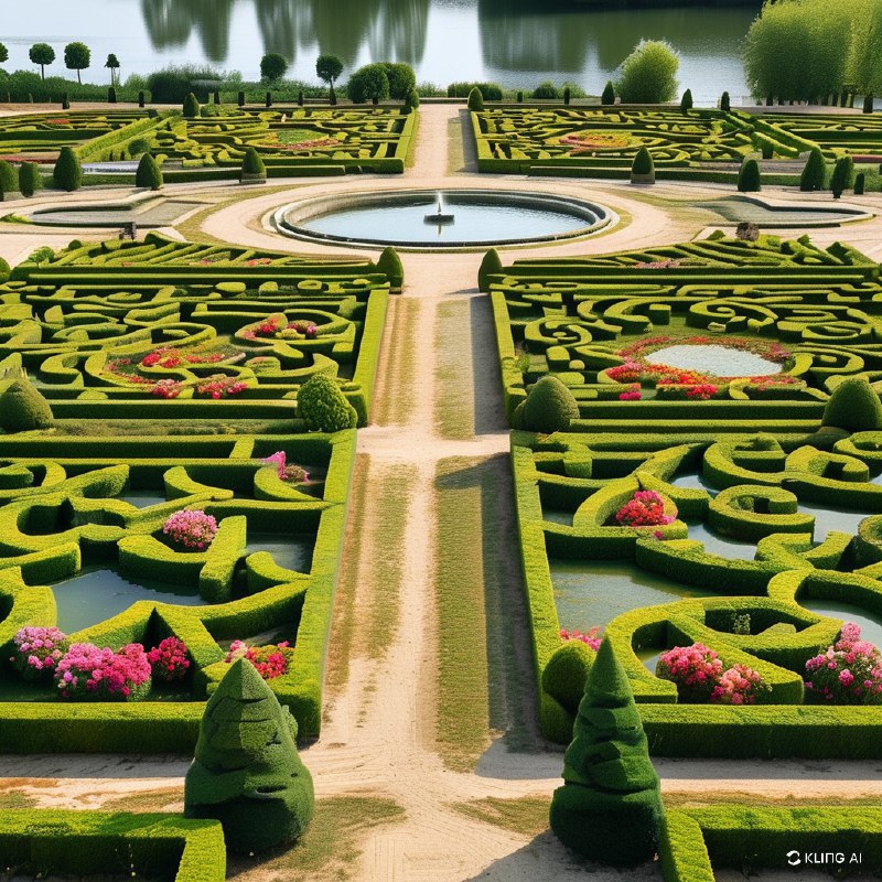 #Bing_Wallpaper在被誉为标志性建筑的法国卢瓦尔河谷维朗德里城堡中，有一处令人叹为观止的几何花园设计
