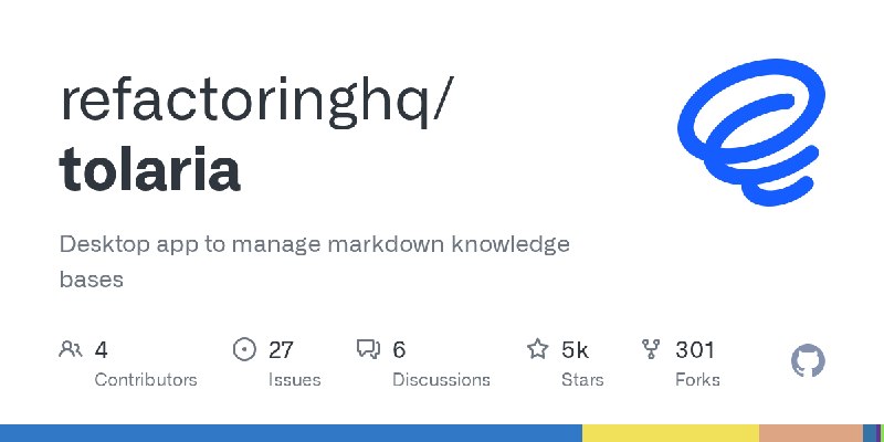 GitHub - refactoringhq/tolaria: Desktop app to manage markdown knowledge bases