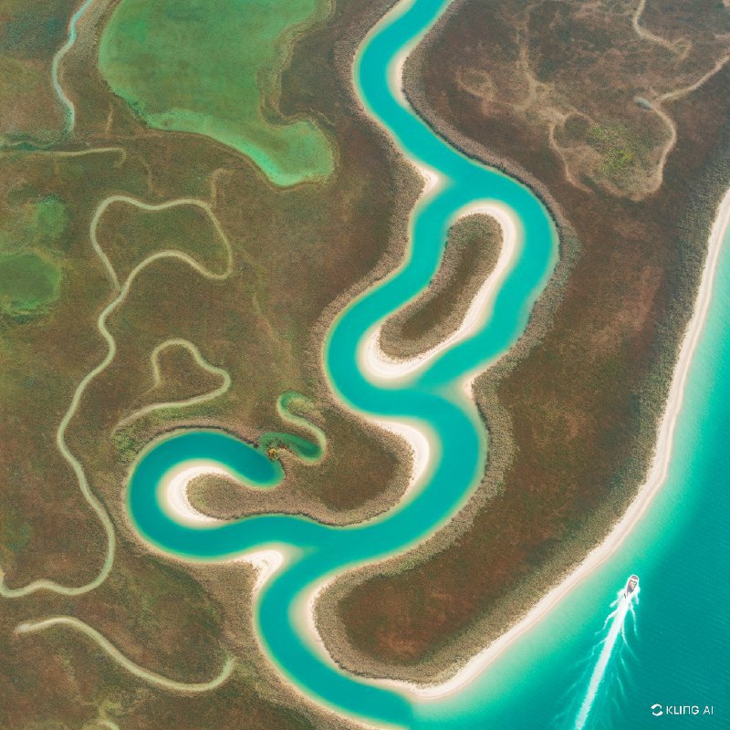 #Bing_Wallpaper“从空中俯瞰威尼斯潟湖，一幅如画的美景展现眼前：蜿蜒曲折的碧绿水道在金棕色的三角洲间穿行，其间点缀着葱郁而富有层次感的沼泽地