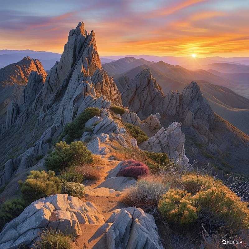 #Bing_Wallpaper“在美国加利福尼亚州圣贝尼托县的针峰国家公园，高峰小道上呈现出令人屏息的日落美景