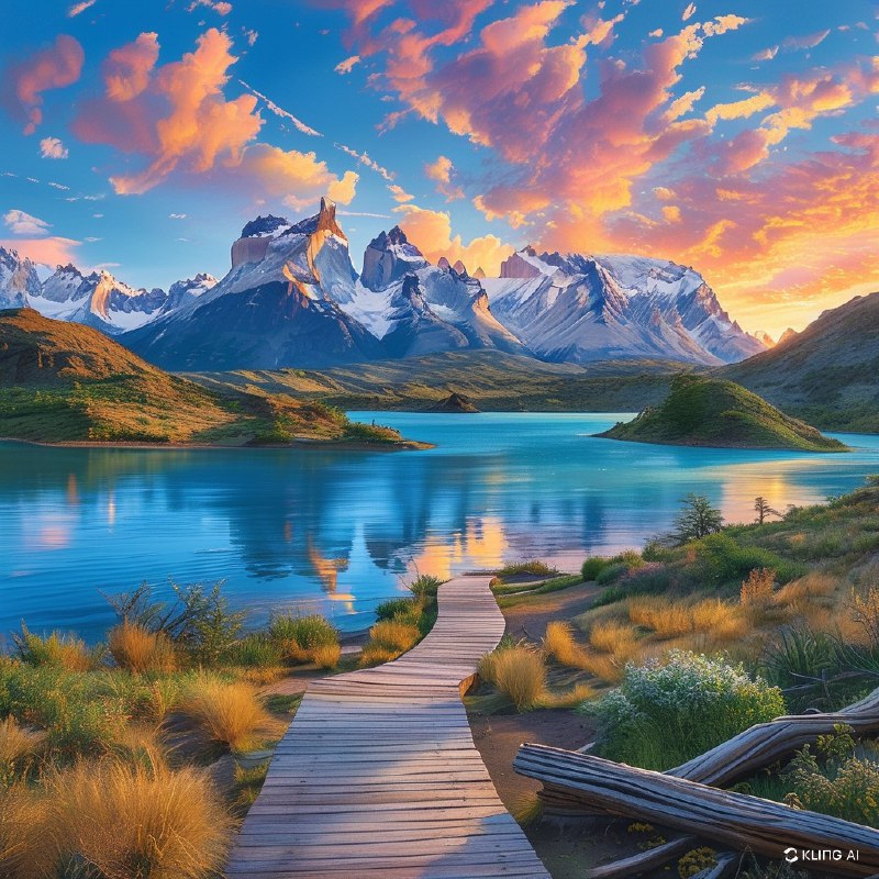 #Bing_Wallpaper智利巴塔哥尼亚的托雷斯德尔潘恩国家公园，一场宁静的日出映照出令人叹为观止的自然景观