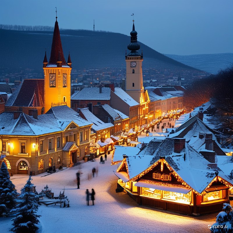 #Bing_Wallpaper小镇闪烁着光芒——锡比乌圣诞市场，罗马尼亚#Bing_Wallpaper小镇闪烁着光芒——锡比乌圣诞市场，罗马尼亚