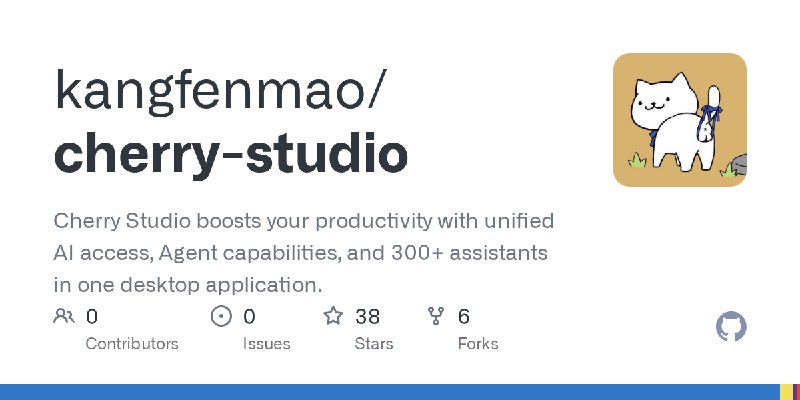 GitHub - kangfenmao/cherry-studio: Cherry Studio boosts your productivity with unified AI access, Agent capabilities, and 300+…