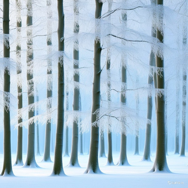 #Bing_Wallpaper一个迷人的冬日景象出现在比利时宁静的山毛榉森林中，大地覆盖着柔软而洁白的初雪