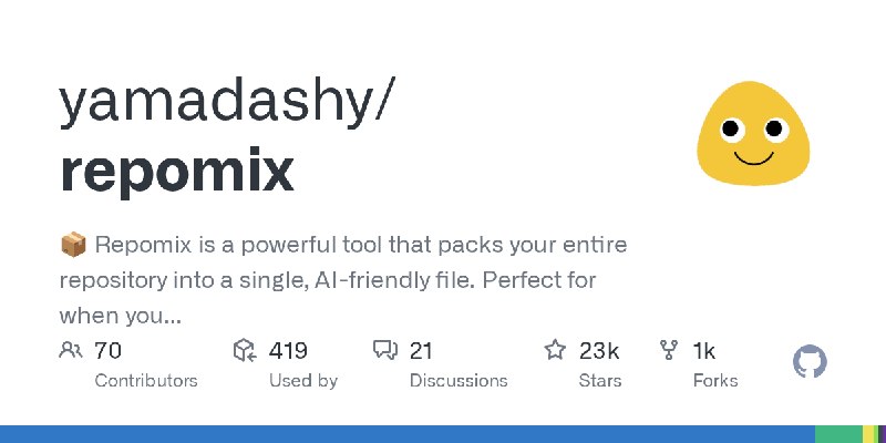GitHub - yamadashy/repomix: 📦 Repomix is a powerful tool that packs your entire repository into a single, AI-friendly file. Perfect…
