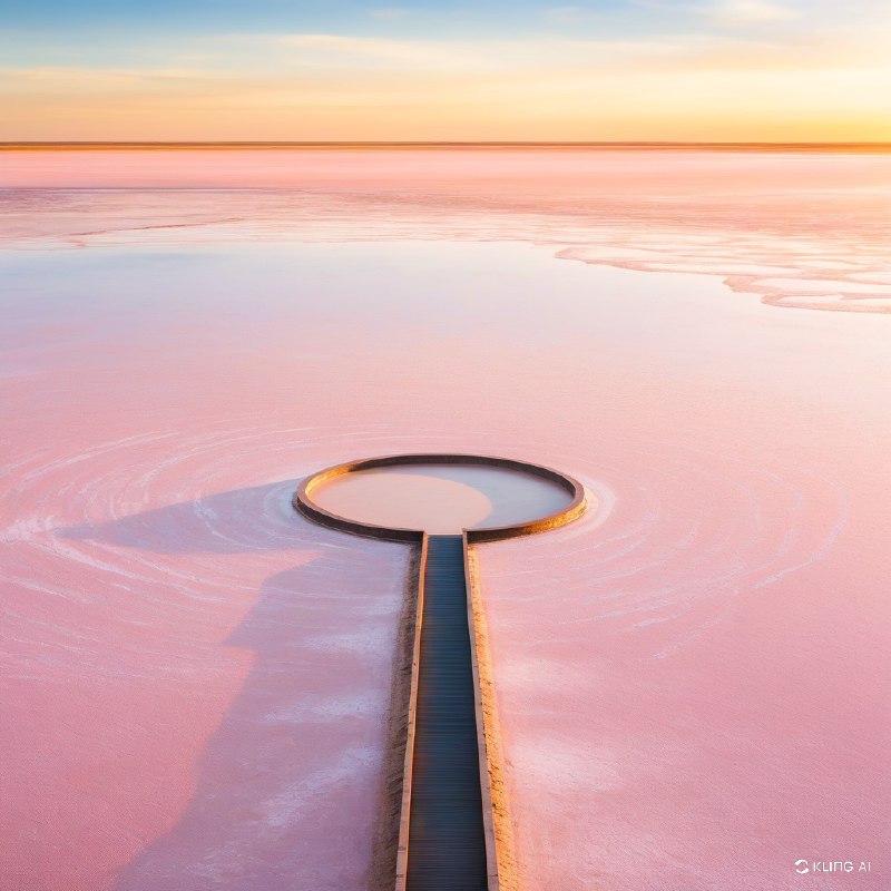 #Bing_Wallpaper“维多利亚州澳大利亚蒂莱尔湖那广阔而空灵的盐湖景观，被落日的金色光辉笼罩