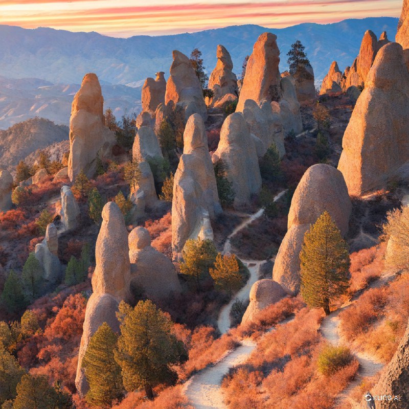 #Bing_Wallpaper“在美国加利福尼亚州圣贝尼托县的针峰国家公园，高峰小道上呈现出令人屏息的日落美景