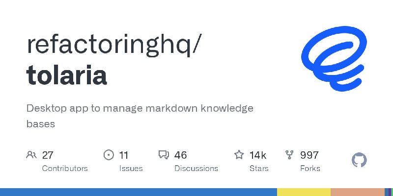 GitHub - refactoringhq/tolaria: Desktop app to manage markdown knowledge bases