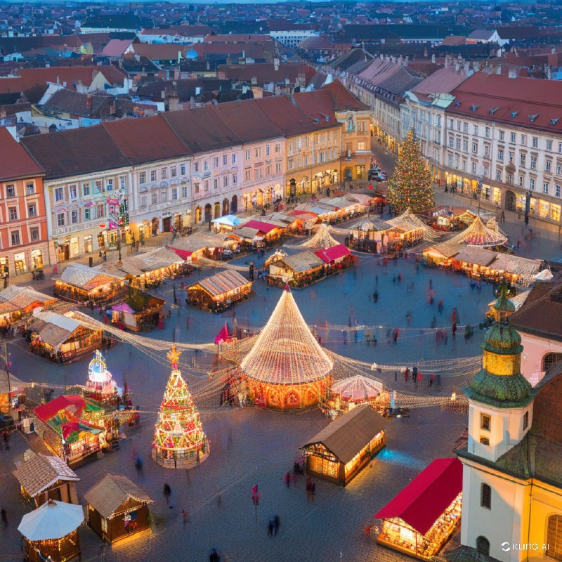 #Bing_Wallpaper小镇闪烁着光芒——锡比乌圣诞市场，罗马尼亚#Bing_Wallpaper小镇闪烁着光芒——锡比乌圣诞市场，罗马尼亚