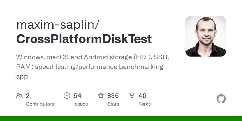 GitHub - maxim-saplin/CrossPlatformDiskTest: Windows, macOS and Android storage (HDD, SSD, RAM) speed testing/performance benchmarking…