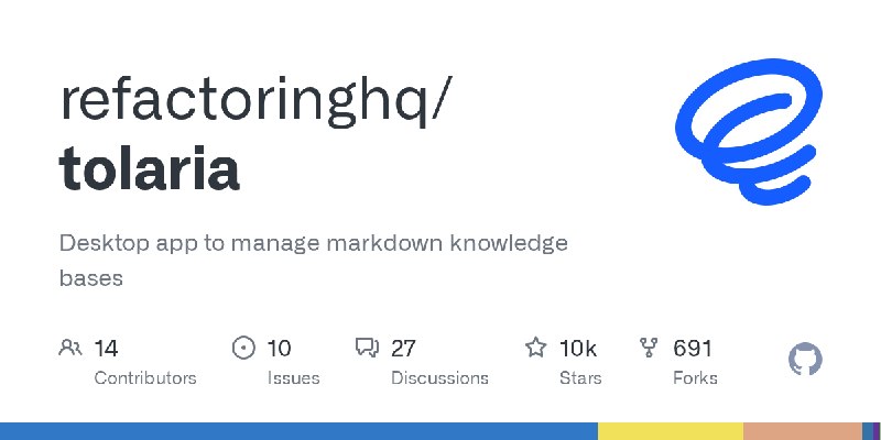 GitHub - refactoringhq/tolaria: Desktop app to manage markdown knowledge bases