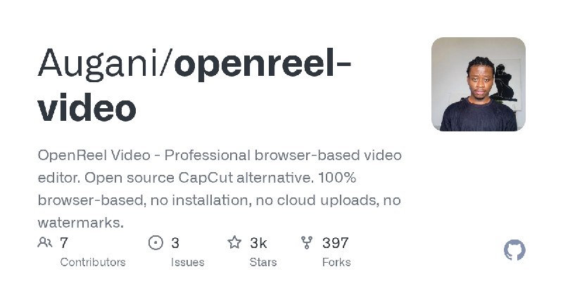 GitHub - Augani/openreel-video: OpenReel Video - Professional browser-based video editor. Open source CapCut alternative. 100%…