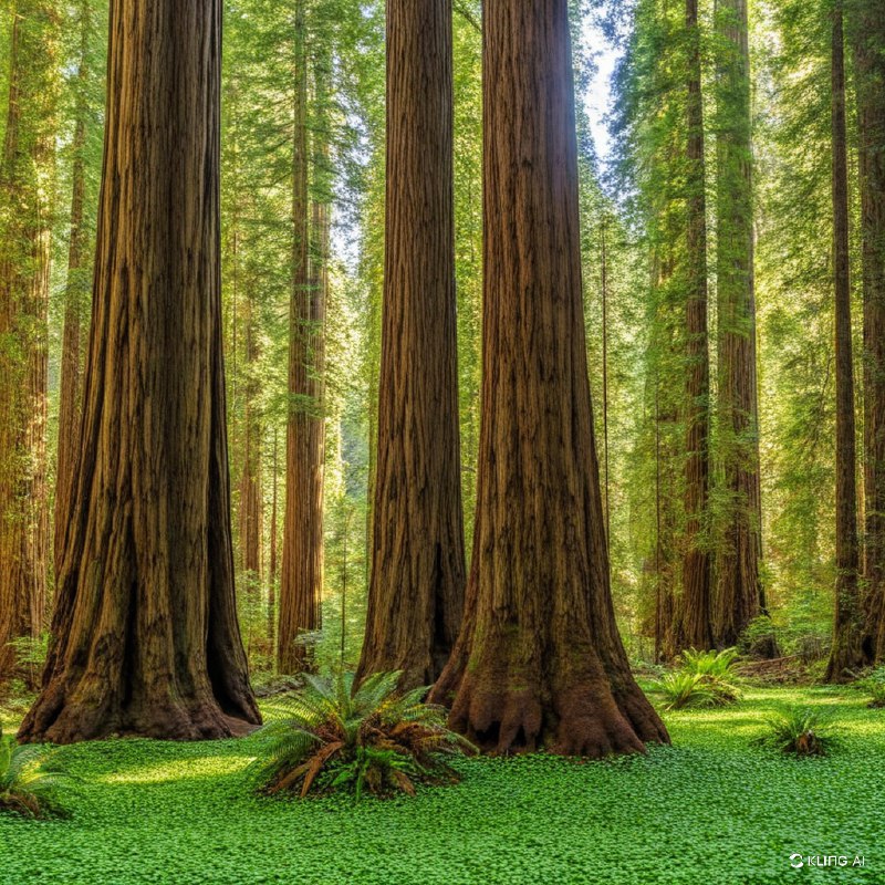 #Bing_Wallpaper“在美国加利福尼亚州红木国家与州立公园中，可以看到一片宁静而引人入胜的景象：高耸入云的红木树群