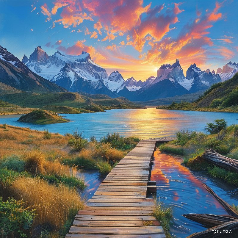 #Bing_Wallpaper智利巴塔哥尼亚的托雷斯德尔潘恩国家公园，一场宁静的日出映照出令人叹为观止的自然景观