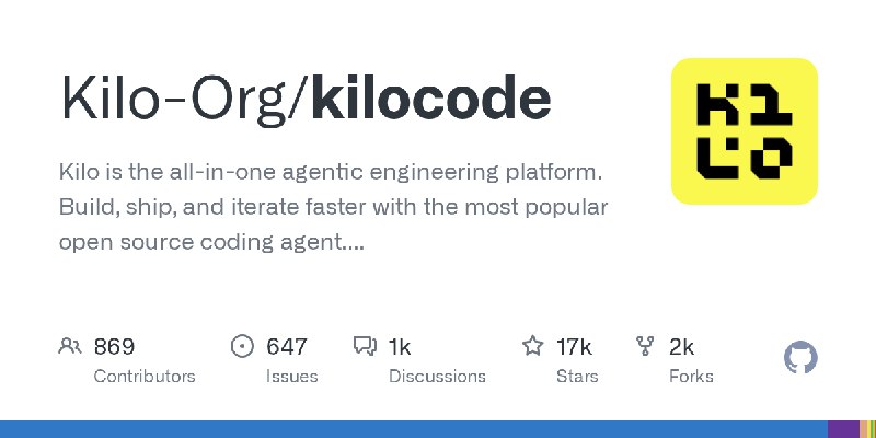 GitHub - Kilo-Org/kilocode: Kilo is the all-in-one agentic engineering platform. Build, ship, and iterate faster with the most…