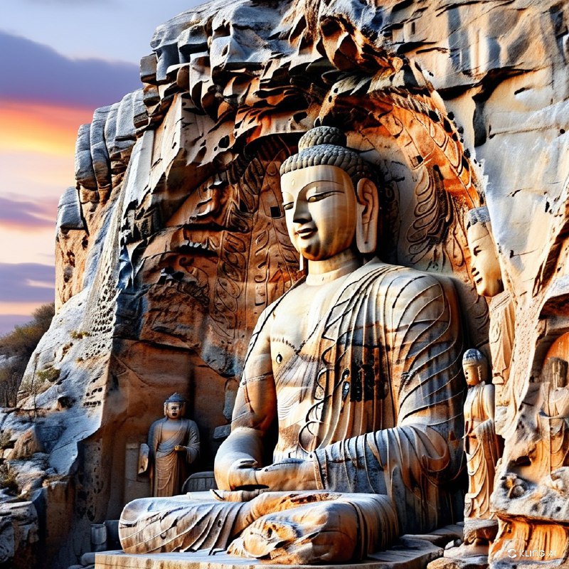 #Bing_Wallpaper位于中国山西省大同市的云冈石窟，是一片宏伟而古老的佛教岩石雕刻遗址，呈现了两座雕刻在悬崖上的巨大石佛