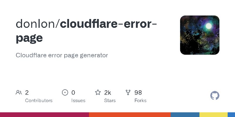GitHub - donlon/cloudflare-error-page: Cloudflare error page generator
