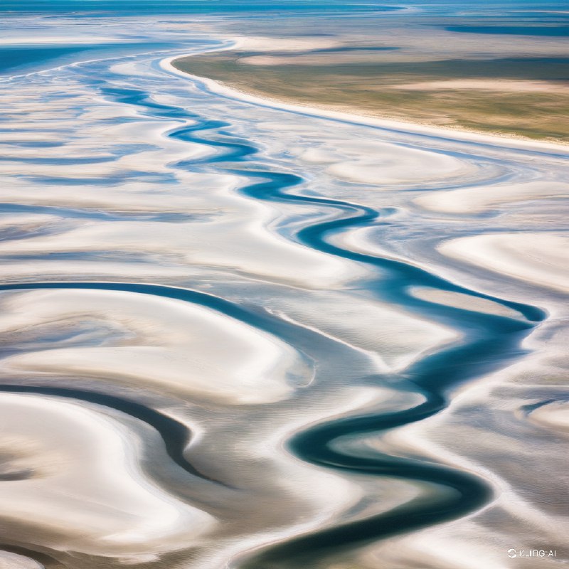 #Bing_Wallpaper“德国石勒苏益格-荷尔斯泰因瓦登海国家公园，这片宁静而未被触及的自然天堂呈现出令人叹为观止的空中景观