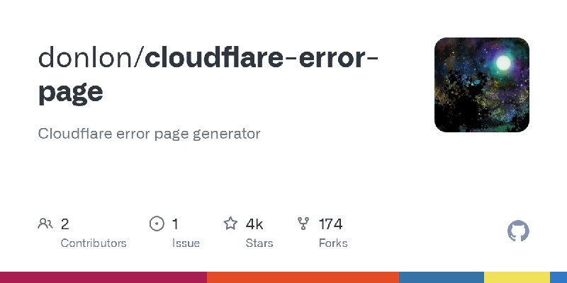 GitHub - donlon/cloudflare-error-page: Cloudflare error page generator