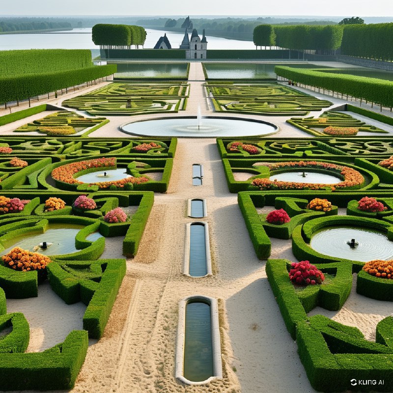 #Bing_Wallpaper在被誉为标志性建筑的法国卢瓦尔河谷维朗德里城堡中，有一处令人叹为观止的几何花园设计