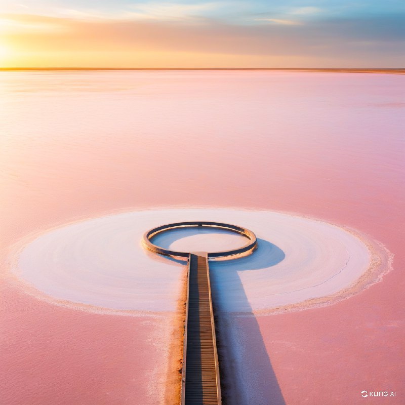 #Bing_Wallpaper“维多利亚州澳大利亚蒂莱尔湖那广阔而空灵的盐湖景观，被落日的金色光辉笼罩