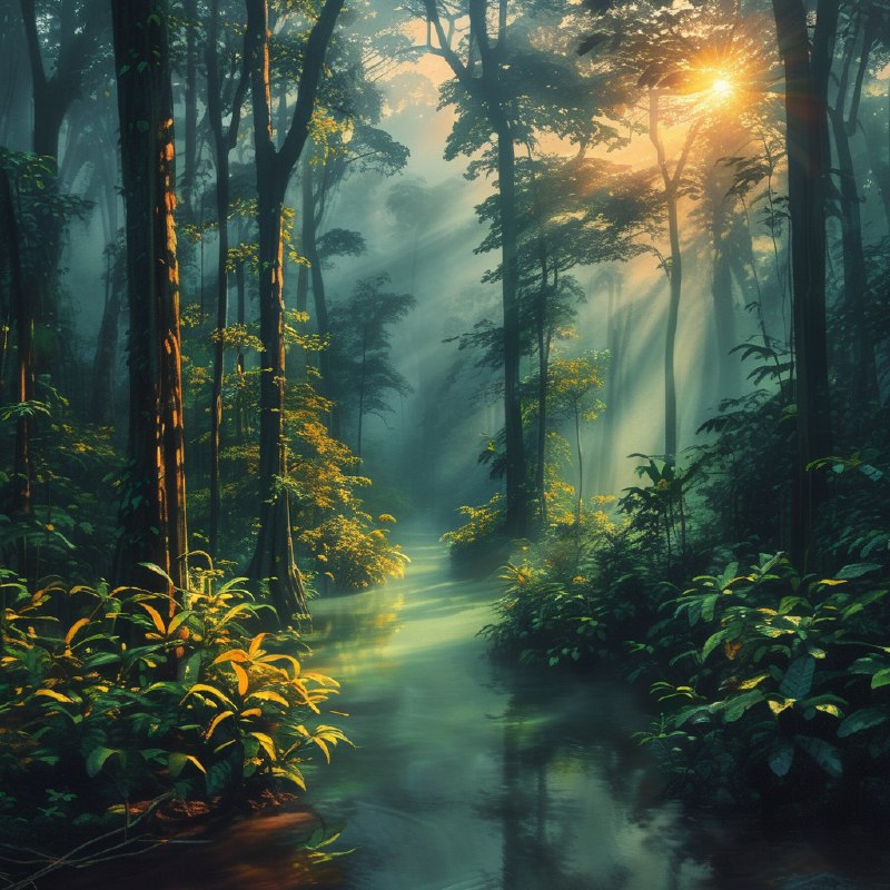 #Bing_Wallpaper黎明时分薄雾笼罩的低地雨林，展现了马来西亚婆罗洲沙巴达南谷的静谧与超凡之景