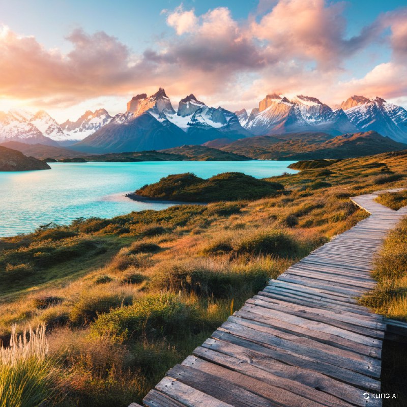 #Bing_Wallpaper智利巴塔哥尼亚的托雷斯德尔潘恩国家公园，一场宁静的日出映照出令人叹为观止的自然景观