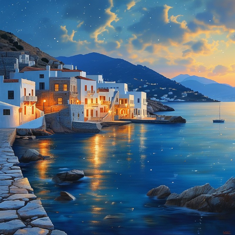 #Bing_Wallpaper“希腊基克拉泽斯群岛中的纳克索斯岛在暮色中显得格外迷人