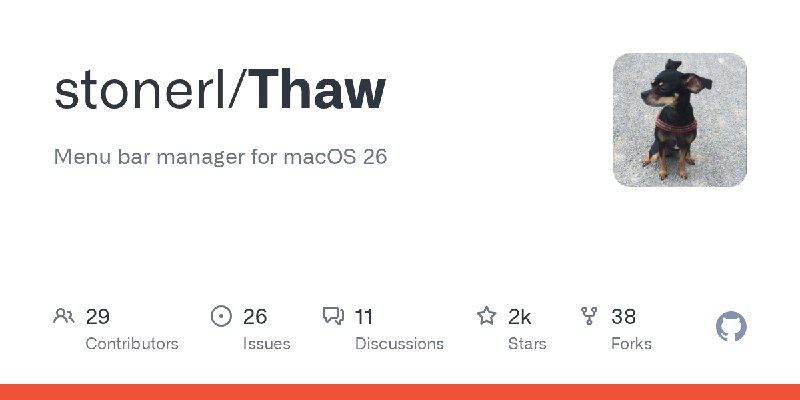 GitHub - stonerl/Thaw: Menu bar manager for macOS 26