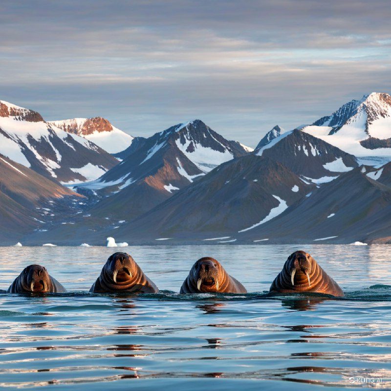 随浮冰漂流斯匹次卑尔根岛北部的海象群，斯瓦尔巴群岛，挪威随浮冰漂流斯匹次卑尔根岛北部的海象群，斯瓦尔巴群岛，挪威