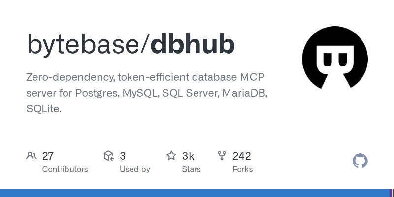 GitHub - bytebase/dbhub: Zero-dependency, token-efficient database MCP server for Postgres, MySQL, SQL Server, MariaDB, SQLite.