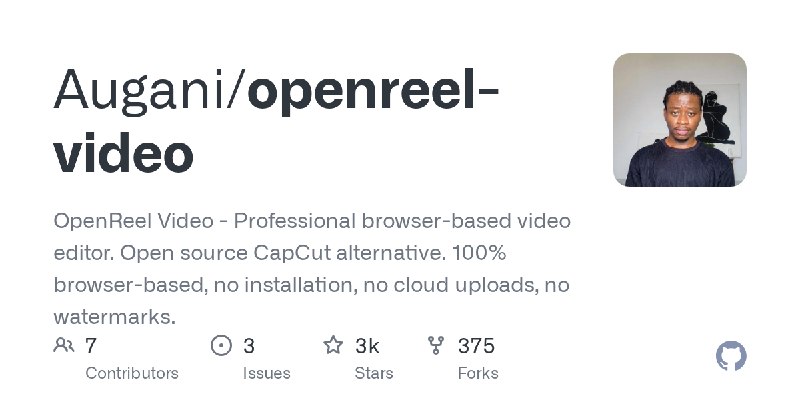 GitHub - Augani/openreel-video: OpenReel Video - Professional browser-based video editor. Open source CapCut alternative. 100%…