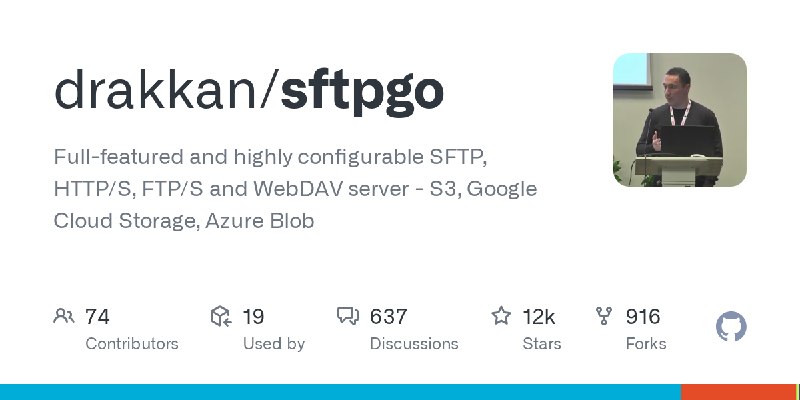 GitHub - drakkan/sftpgo: Full-featured and highly configurable SFTP, HTTP/S, FTP/S and WebDAV server - S3, Google Cloud Storage…