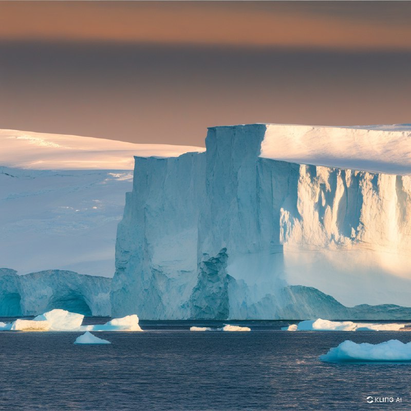 #Bing_Wallpaper雄伟的南极洲景观中，巨大的冰山静静地漂浮在平静的海面上，它们复杂的纹理在光线下熠熠生辉
