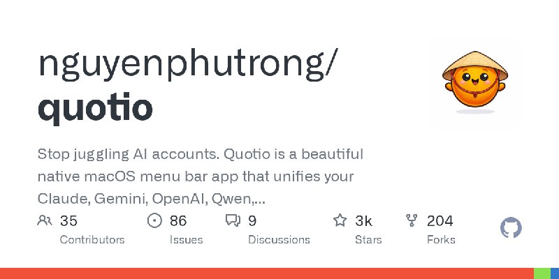 GitHub - nguyenphutrong/quotio: Stop juggling AI accounts. Quotio is a beautiful native macOS menu bar app that unifies your Claude…