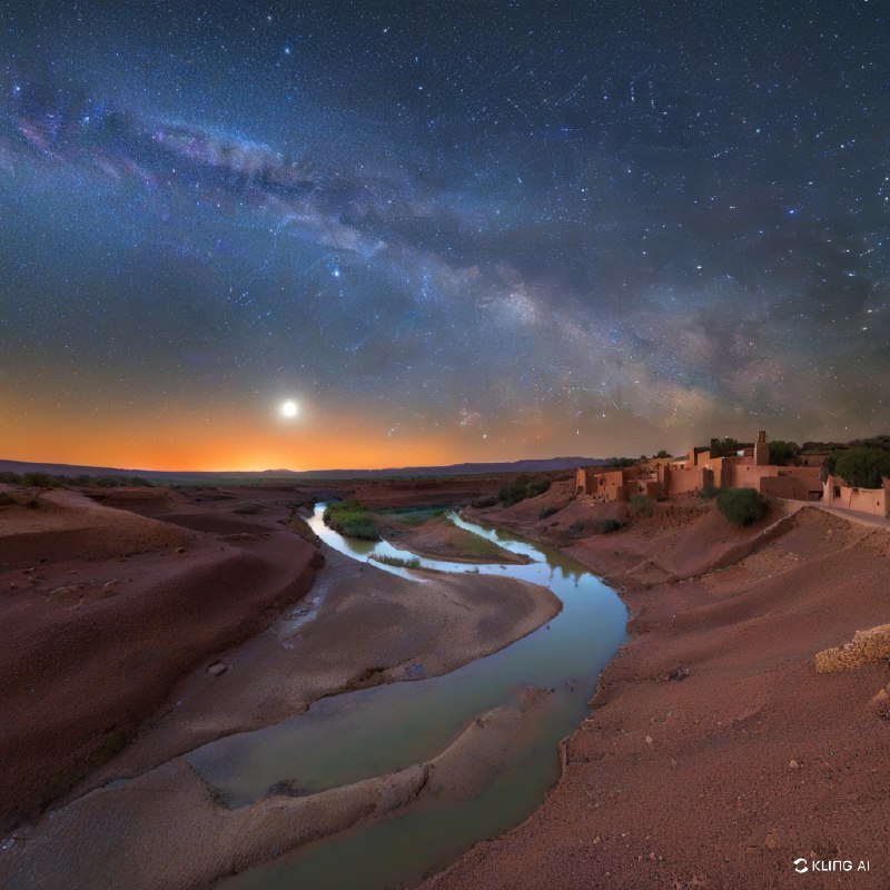 红尘中的宇宙美景银河，阿伊特本哈杜杜，摩洛哥红尘中的宇宙美景银河，阿伊特本哈杜杜，摩洛哥