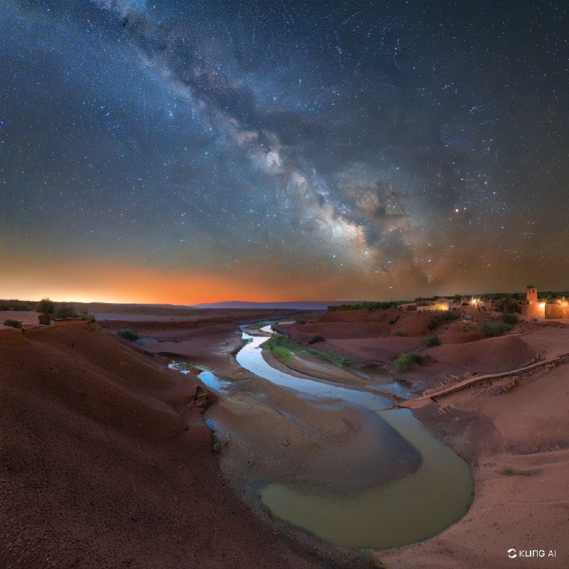 红尘中的宇宙美景银河，阿伊特本哈杜杜，摩洛哥红尘中的宇宙美景银河，阿伊特本哈杜杜，摩洛哥