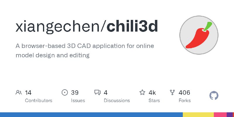 GitHub - xiangechen/chili3d: A browser-based 3D CAD application for online model design and editing