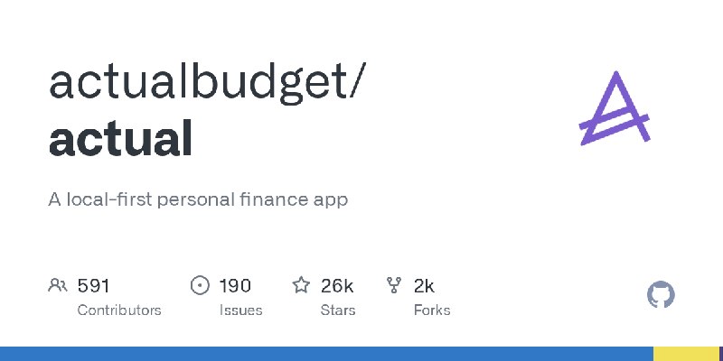 GitHub - actualbudget/actual: A local-first personal finance app