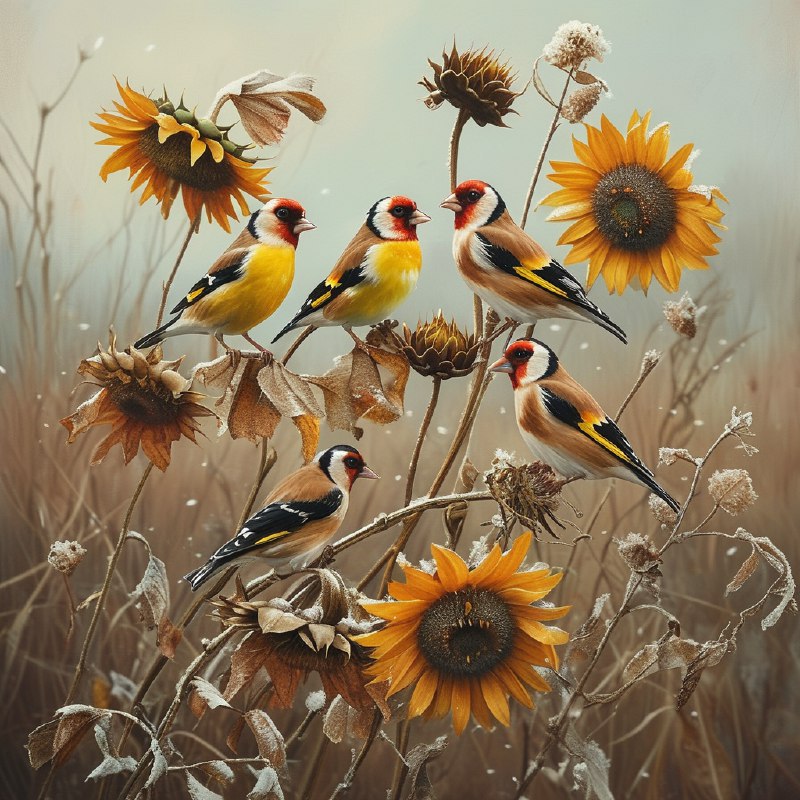 #Bing_Wallpaper“一群充满生机的欧洲金翅雀构成了一幅迷人的景象